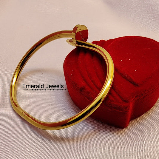 Gold-Plated Cartier Nail Bracelet  (K4)