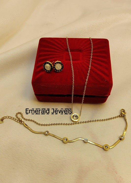 Set Roman Necklace Earing Bracelet