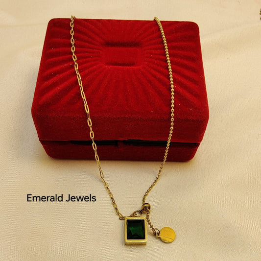 Rectangle Stone Necklace