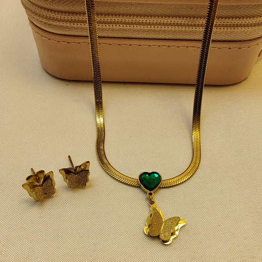 Butterfly Necklace And Earing set