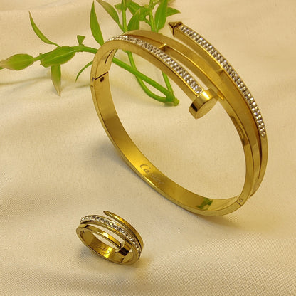 Nail Bracelet with Beautiful Ring