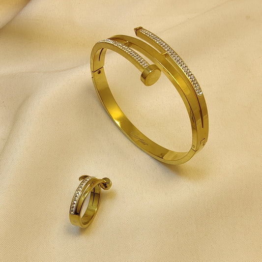 Nail Bracelet with Beautiful Ring