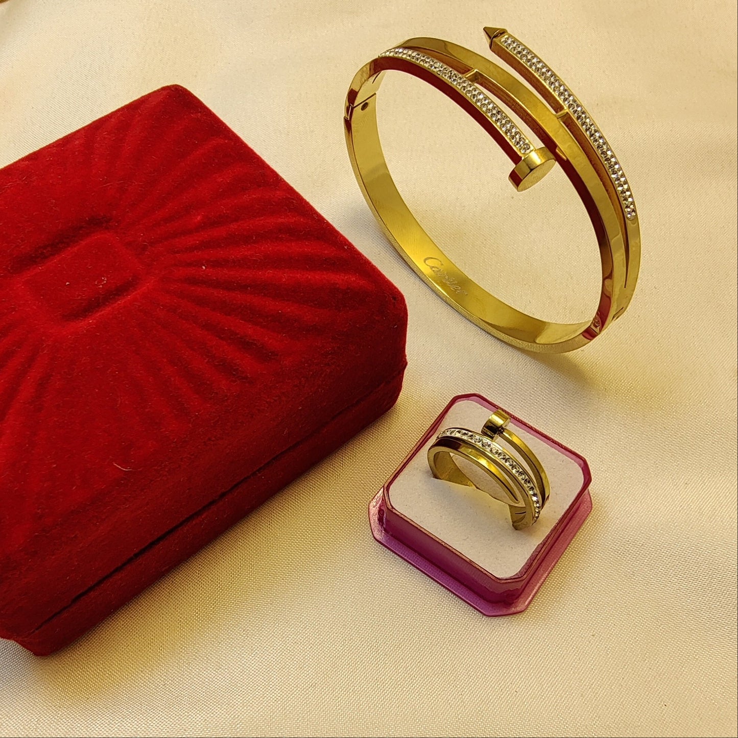 Nail Bracelet with Beautiful Ring