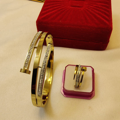 Nail Bracelet with Beautiful Ring